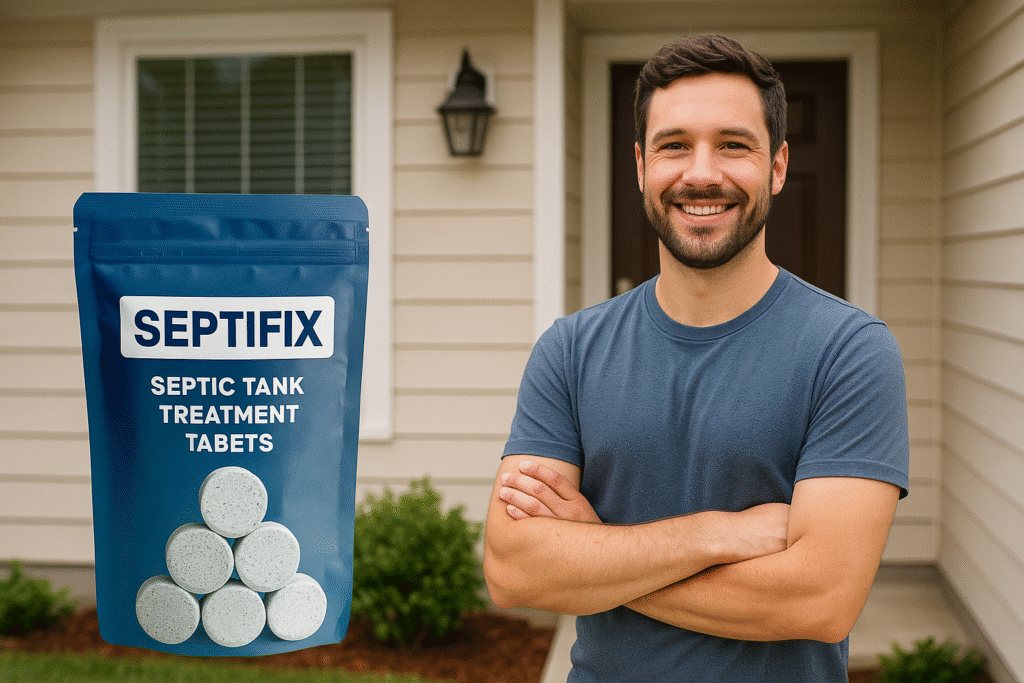 Septifix septic tank treatment tablets for odor removal and maintenance.