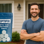 Septifix septic tank treatment tablets for odor removal and maintenance.