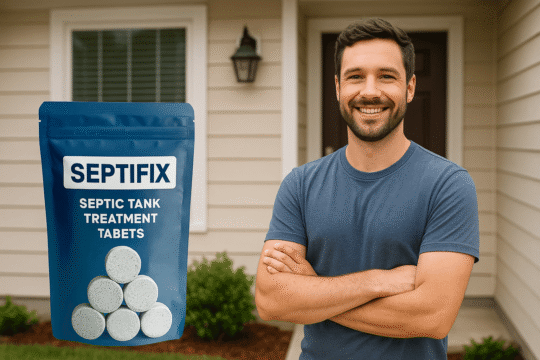 Septifix septic tank treatment tablets for odor removal and maintenance.
