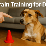 Smart dog practicing mental stimulation activities for brain training.