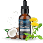 UltraK9 Pro supplement bottle featuring its premium, all-natural formula designed to support your dog’s energy, joints, and immunity.