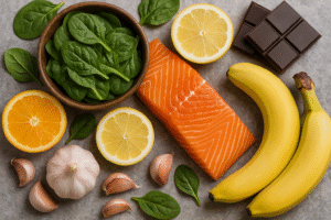 Healthy foods that support ear and hearing health.