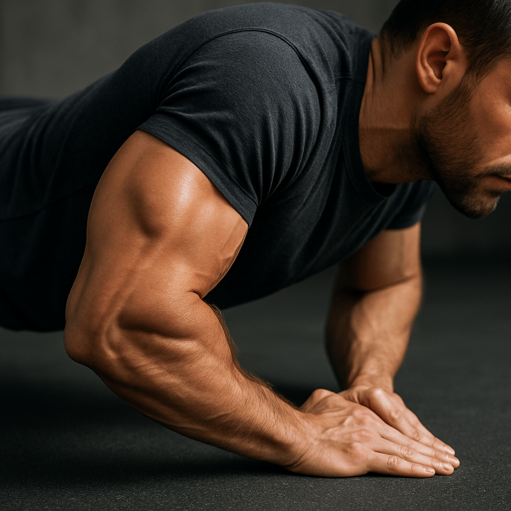 Daily Push-Up Benefits Diamond push-up targeting triceps muscles