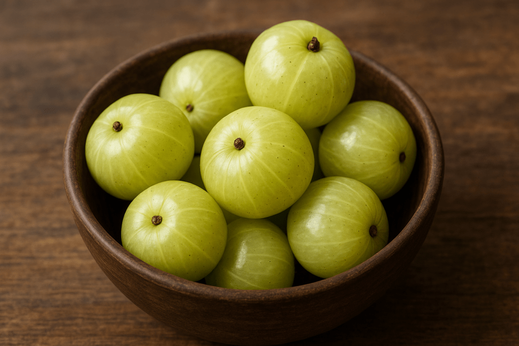 "Fresh Amla for natural hair growth"