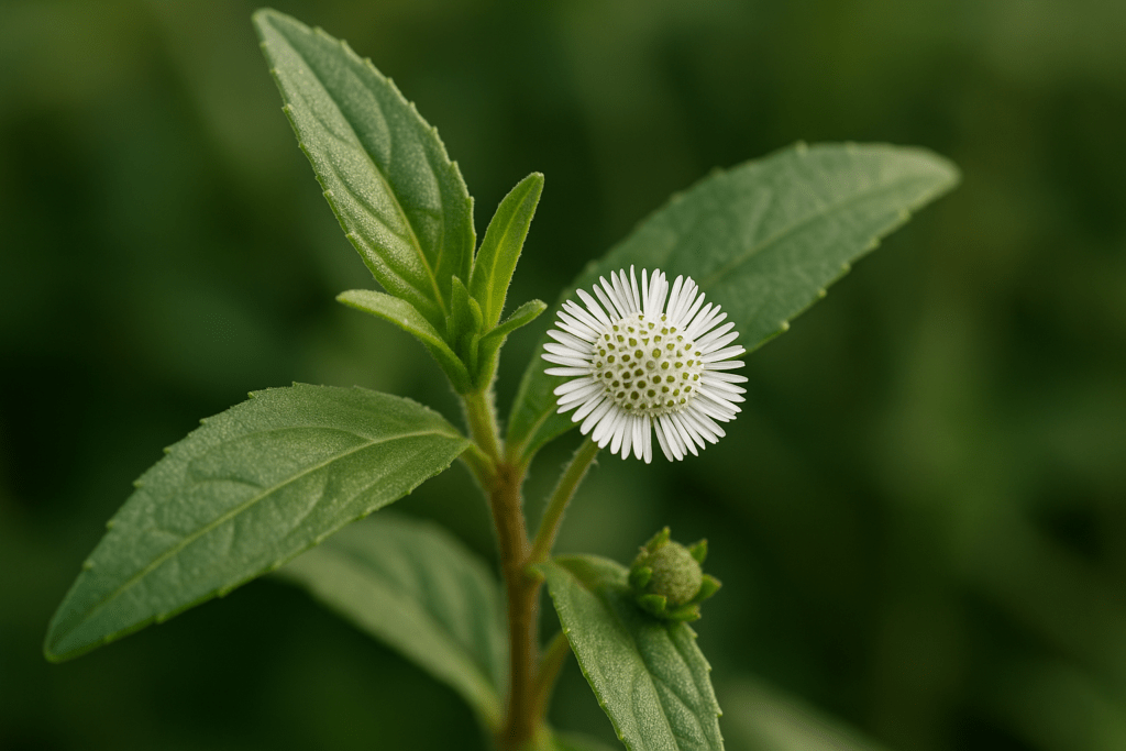 Ayurvedic Remedies: "Bhringraj herb used in Ayurvedic hair treatments"