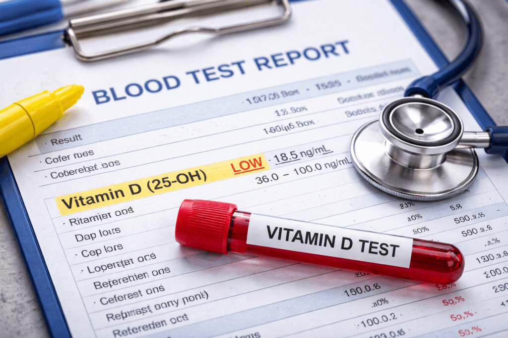 "Monitoring Vitamin D levels through blood test"