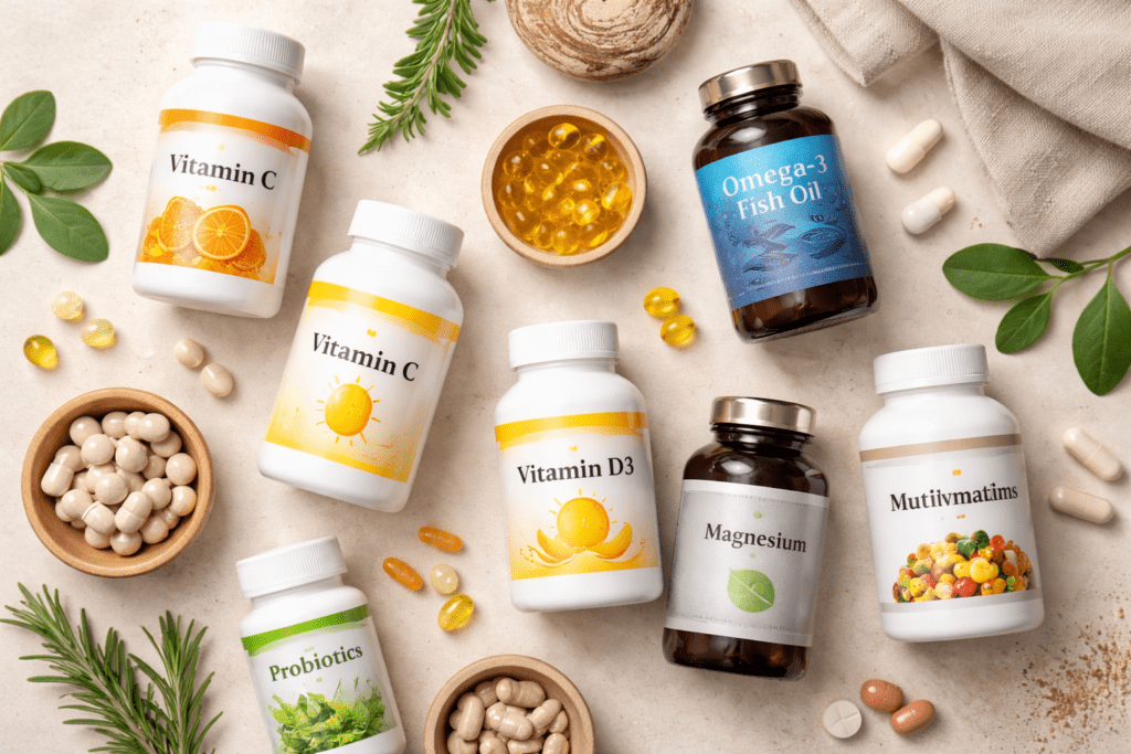 Supplement facts: “Dietary supplements displayed for educational purposes”