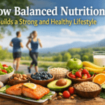 Balanced nutrition with whole foods and supplements supporting a healthy lifestyle