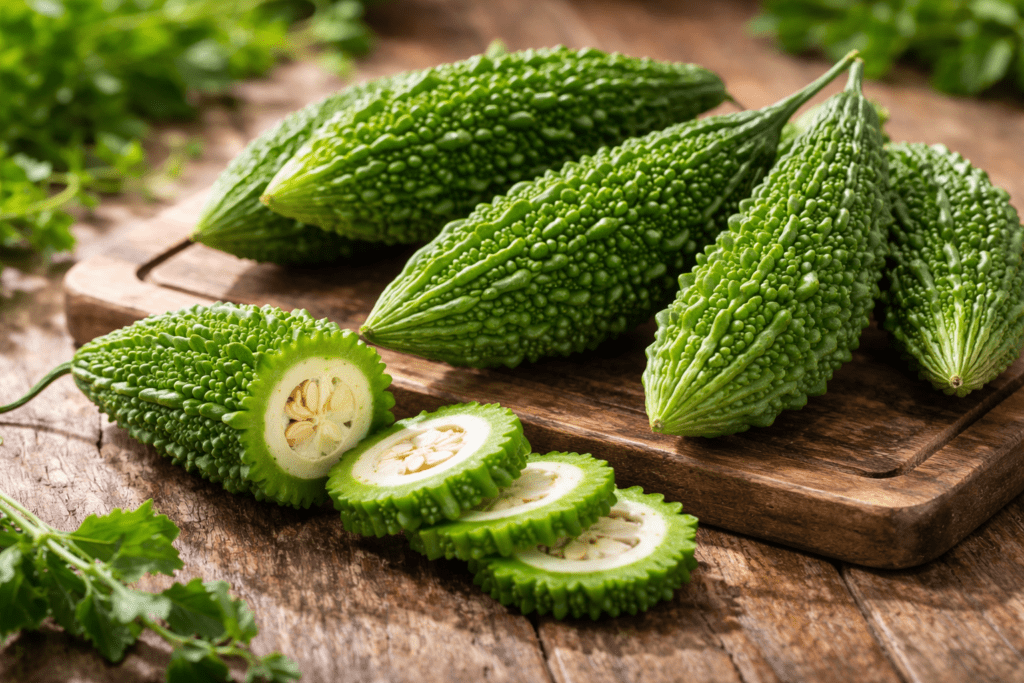 karela juice daily Fresh bitter gourd vegetable for natural diabetes support