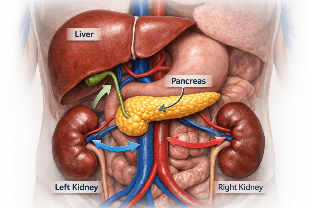 Liver and kidney metabolic connection diagram